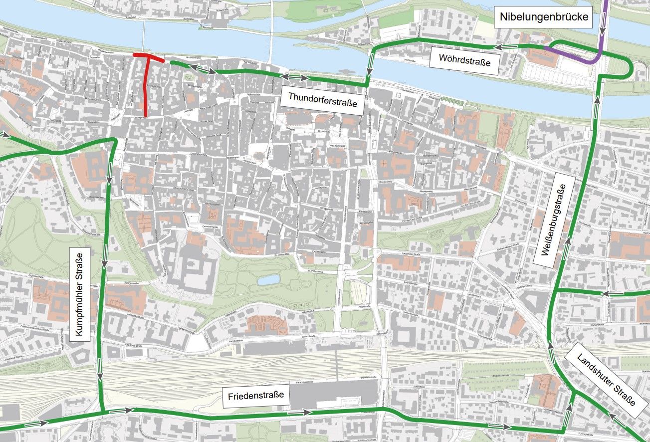 Fotografie – Karte Umleitungsstrecke Verkehr