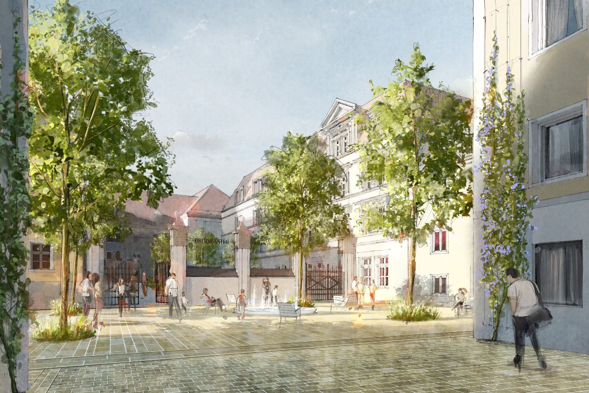 Eine Visualisierung der Obermünsterstaße nach der Neugestaltung