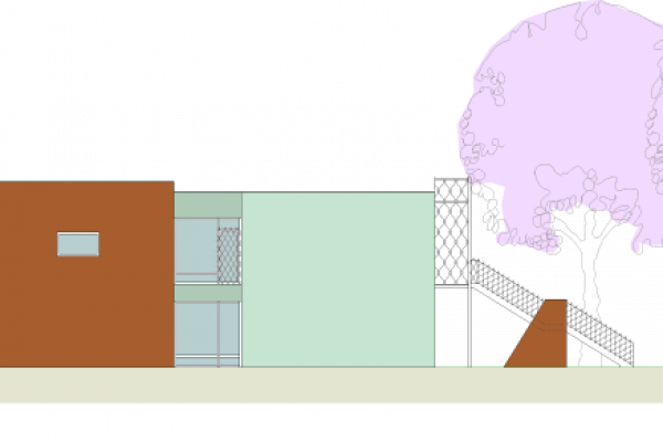 Zeichnung – Kinderhaus Marienstraße, Ansicht Nord