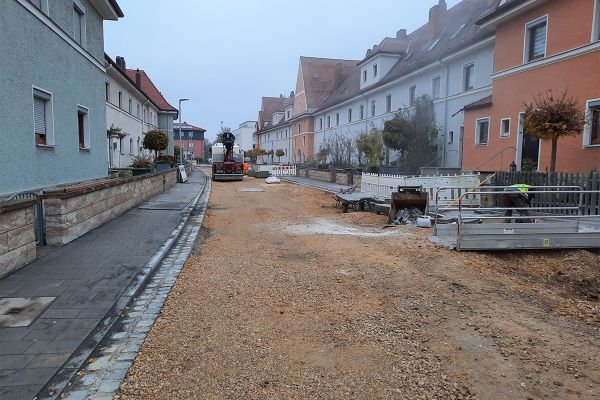 Fotografie - Aktueller Bauzustand der Kanal- und Straßenbaumaßnahme Margaretenau