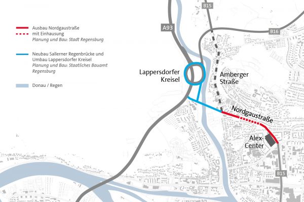 Plan - Sicht auf den Plan zum Ausbau der Nordgaustraße