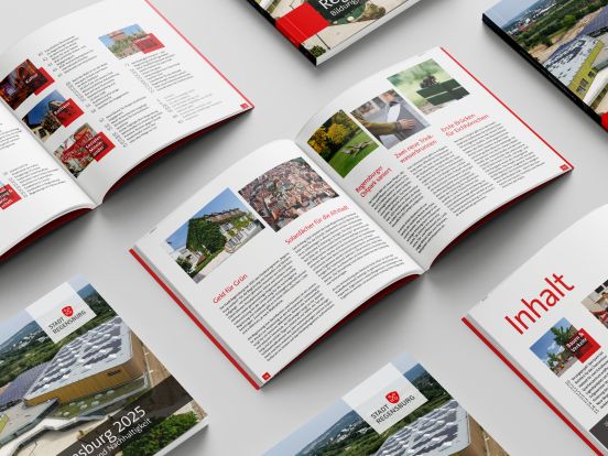 Mock-Up der Innenseiten des Jahresrückblicks 2025