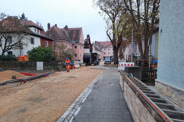 Fotografie - Aktueller Bauzustand der Kanal- und Straßenbaumaßnahme Margaretenau