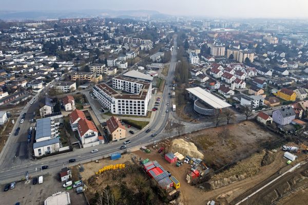 Blick auf die Nordgaustraße in Richtung Osten