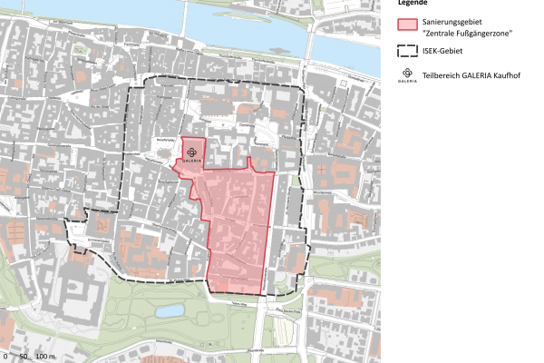 Karte mit Sanierungsgebiet in der Altstadt