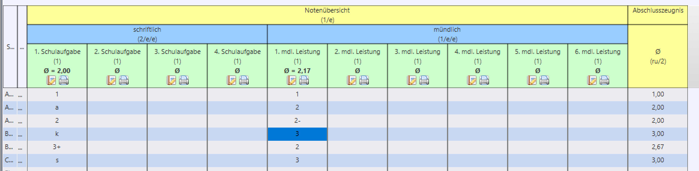 ASV-NoMo7-Noten eingeben