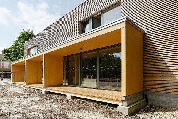 Neubau Kinderhort Klenzestraße - Ansicht von Nord-Ost